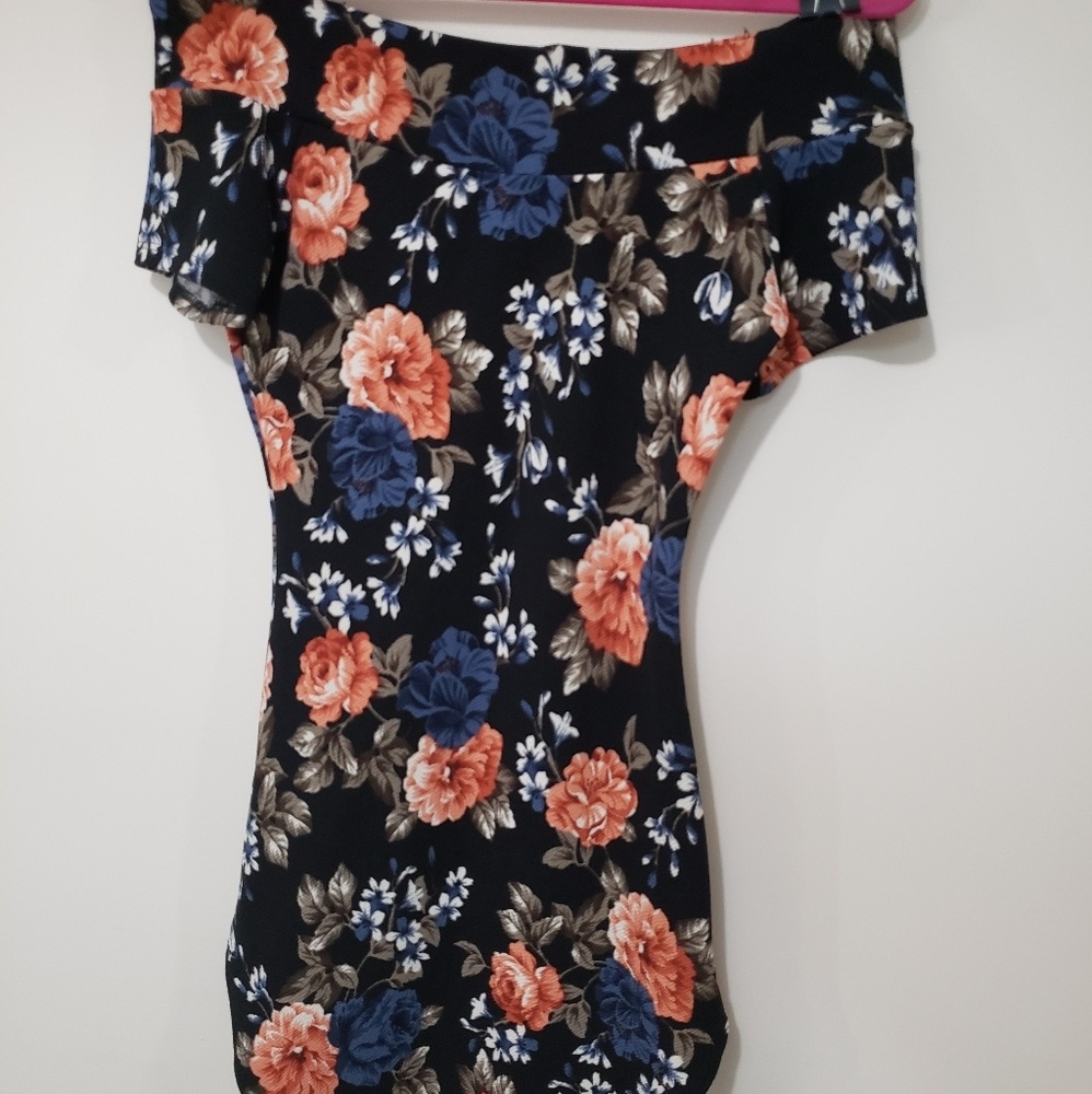 Papaya off the shoulder mini dress